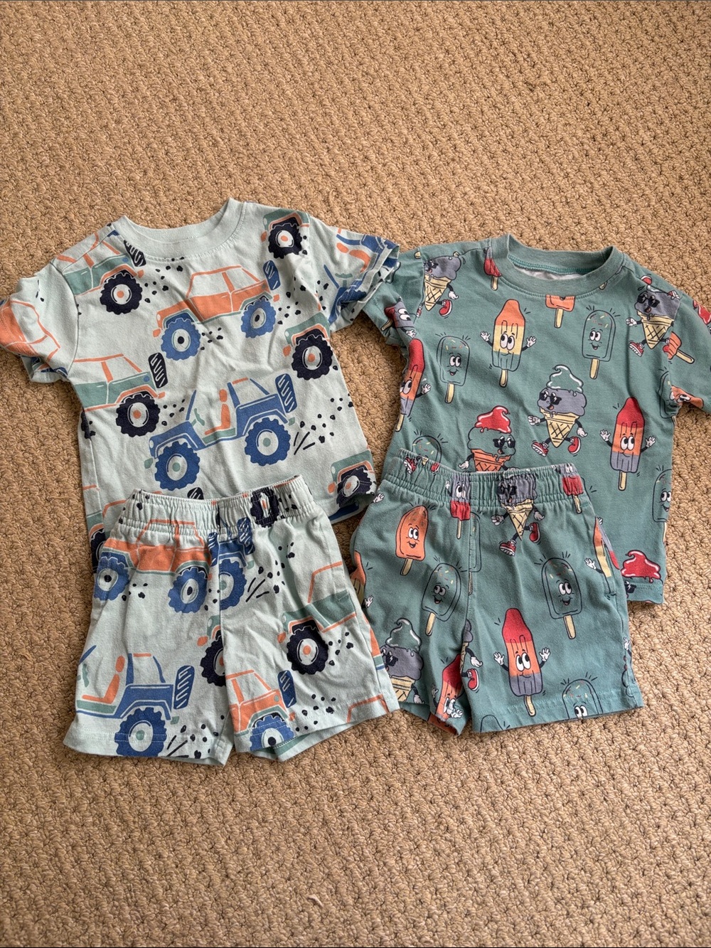 Garanimals Summer Clothing Sets 2T Lot Shirts with Shorts Popsicles Trucks